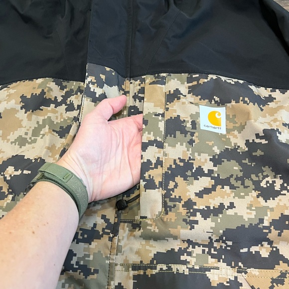 Carhartt Storm Defender Waterproof Rain Jacket Men's XL Hooded Zip Camo - Picture 11 of 16